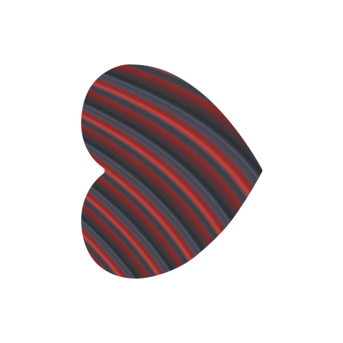 Glossy Red Gradient Stripes Heart-shaped Mousepad