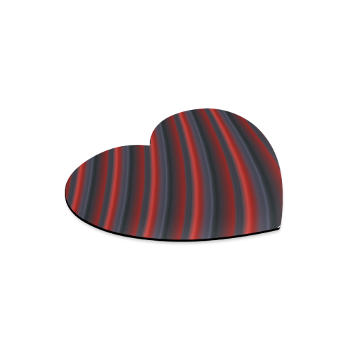 Glossy Red Gradient Stripes Heart-shaped Mousepad