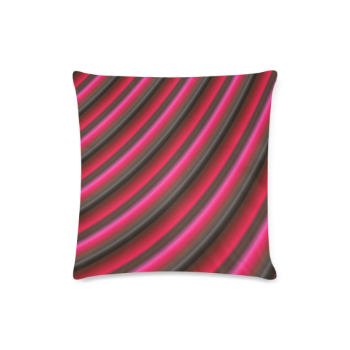 Glossy Red  Gradient Stripes Custom Zippered Pillow Case 16"x16" (one side)