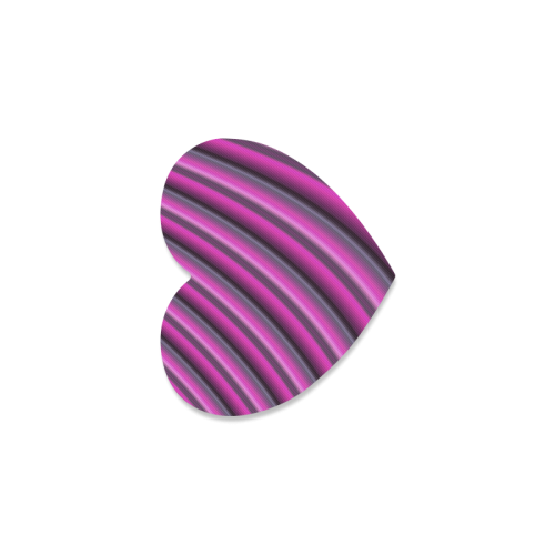 Glossy Pink Gradient Stripes Heart Coaster