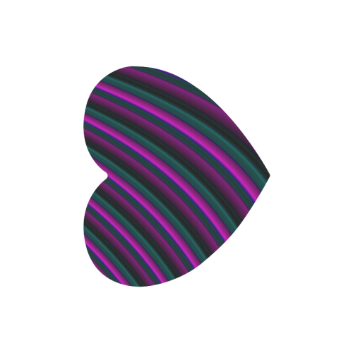 Glossy Purple Gradient Stripes Heart-shaped Mousepad