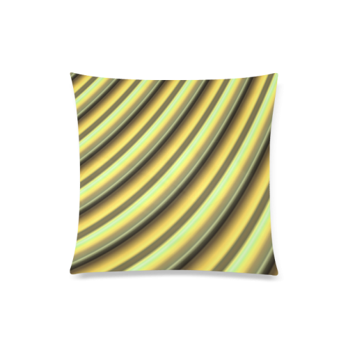 Glossy Yellow Gradient Stripes Custom Zippered Pillow Case 20"x20"(Twin Sides)