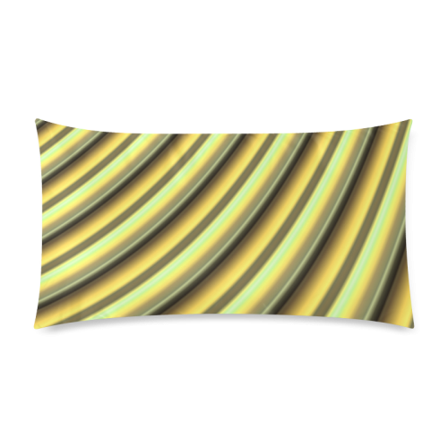 Glossy Yellow  Gradient Stripes Custom Rectangle Pillow Case 20"x36" (one side)