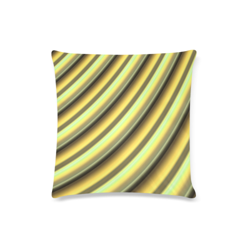 Glossy Yellow  Gradient Stripes Custom Zippered Pillow Case 16"x16"(Twin Sides)