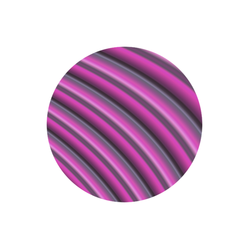 Glossy Pink Gradient Stripes Round Mousepad