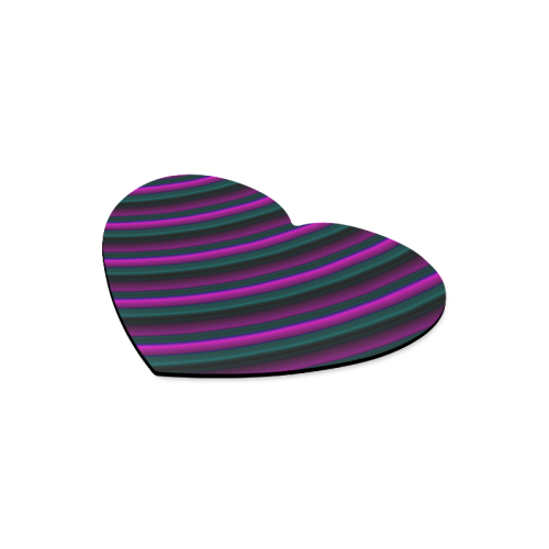 Glossy Purple Gradient Stripes Heart-shaped Mousepad