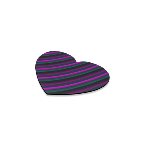 Glossy Purple Gradient Stripes Heart Coaster