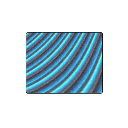 Glossy Blue Gradient Stripes Blanket 40"x50"