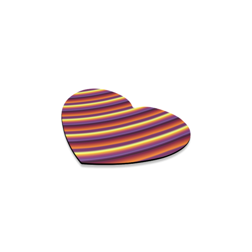 Glossy Colorful Gradient Stripes Heart Coaster
