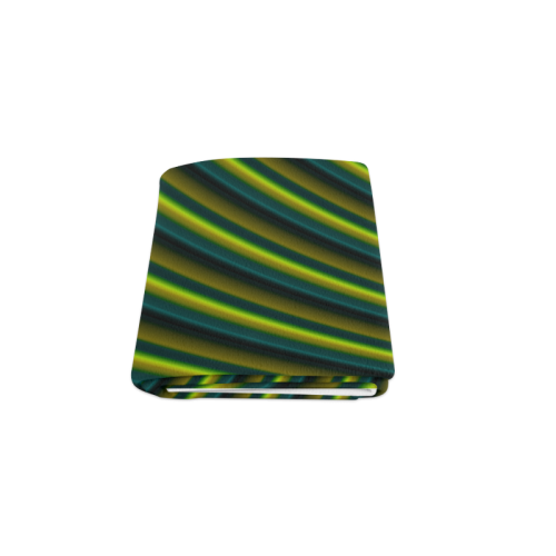 Glossy Lime Green Gradient Stripes Blanket 50"x60"