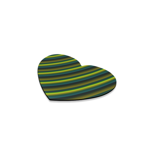 Glossy Lime Green  Gradient Stripes Heart Coaster