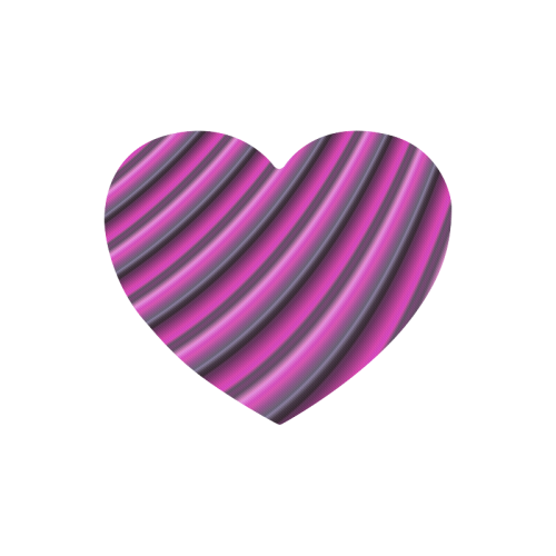 Glossy Pink Gradient Stripes Heart-shaped Mousepad