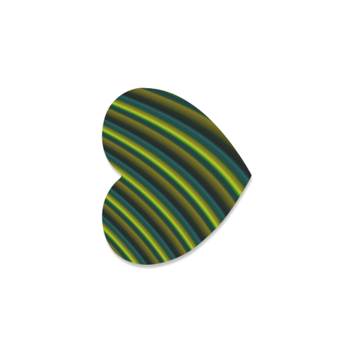 Glossy Lime Green  Gradient Stripes Heart Coaster