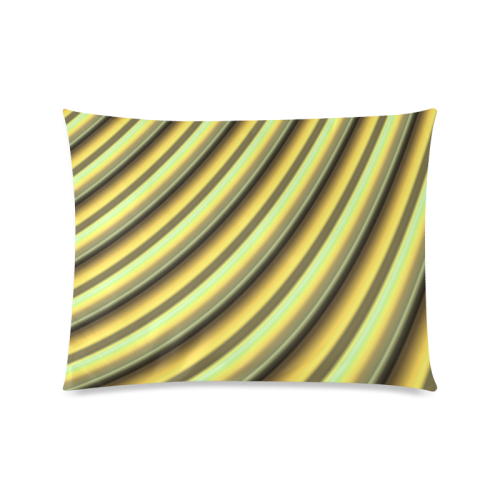 Glossy Yellow  Gradient Stripes Custom Picture Pillow Case 20"x26" (one side)