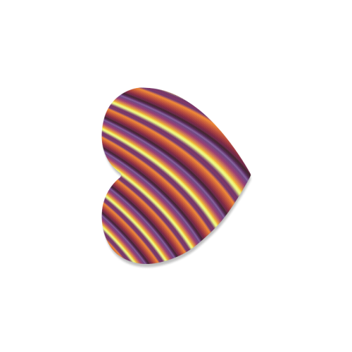 Glossy Colorful Gradient Stripes Heart Coaster