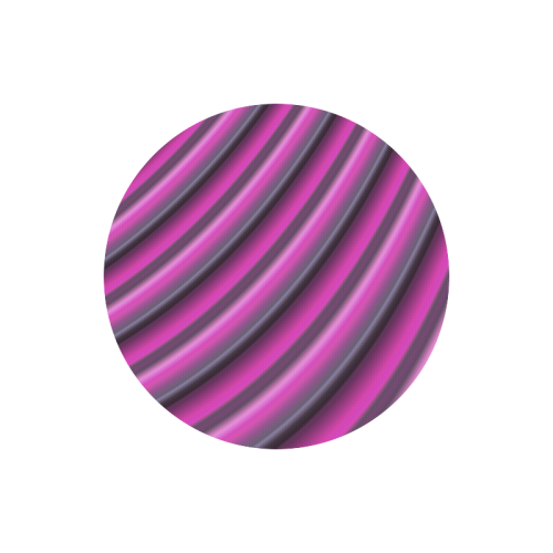 Glossy Pink Gradient Stripes Round Mousepad