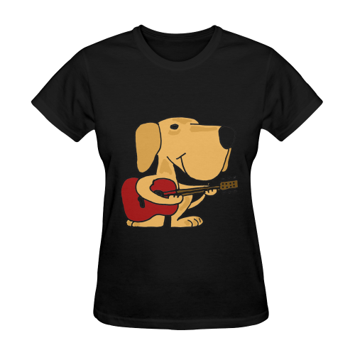 Funny Labrador Retriever Playing Guitar Art Sunny Women's T-shirt (Model T05)