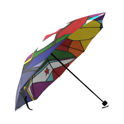 Artistic Sailboats in the Sun Abstract Art Original Foldable Umbrella (Model U01)