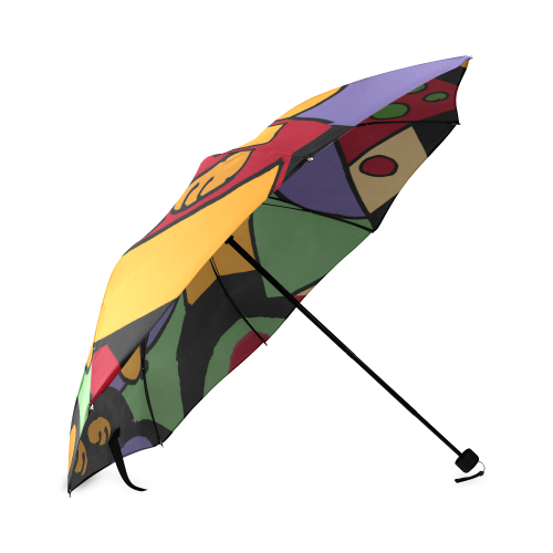 Funny Dachshund Doag Art Abstract Foldable Umbrella (Model U01)