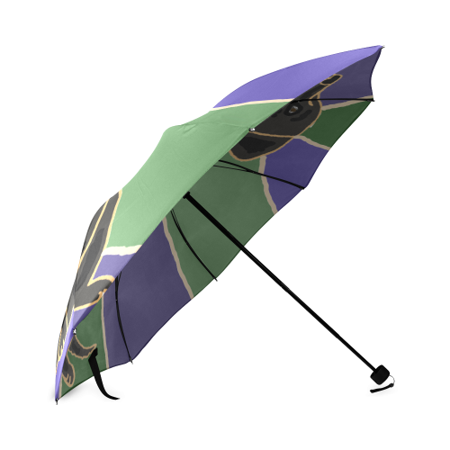 Black Labrador Retriever Art Foldable Umbrella (Model U01)