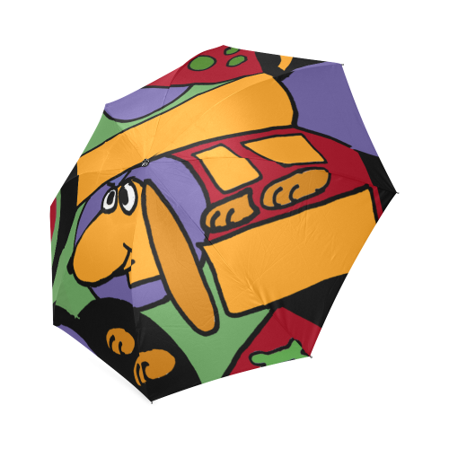 Funny Dachshund Doag Art Abstract Foldable Umbrella (Model U01)