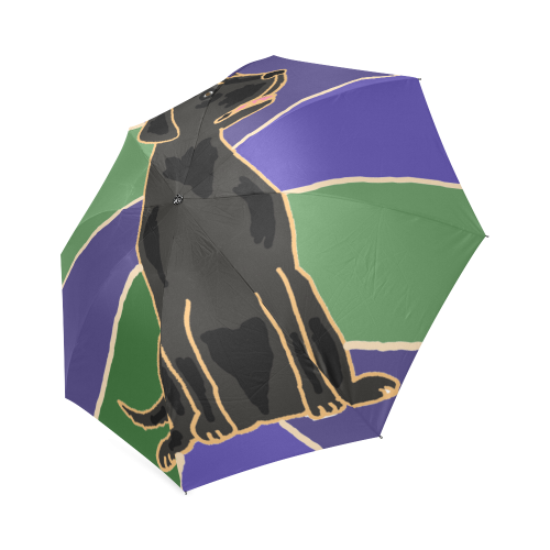 Black Labrador Retriever Art Foldable Umbrella (Model U01)