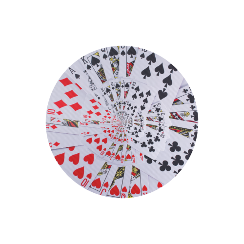 Casino Poker Royal Flush Droste Spiral Round Mousepad