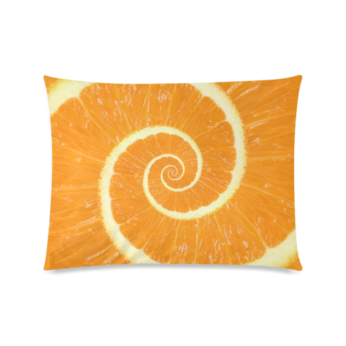 Citrus Orange Droste Spiral Custom Picture Pillow Case 20"x26" (one side)