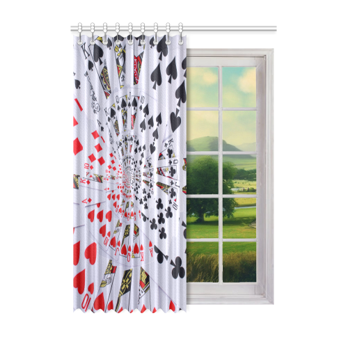 Casino Poker Royal Flush Droste Spiral Window Curtain 52" x 72"(One Piece)