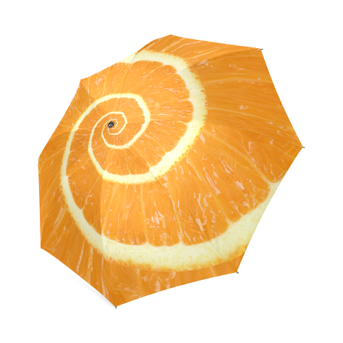 Citrus Orange Droste Spiral Foldable Umbrella (Model U01)