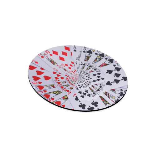 Casino Poker Royal Flush Droste Spiral Round Mousepad