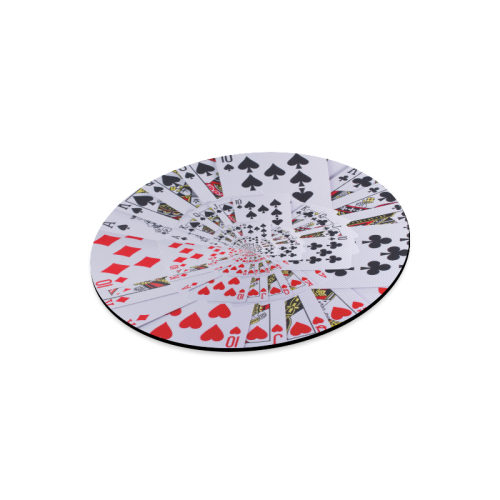 Casino Poker Royal Flush Droste Spiral Round Mousepad