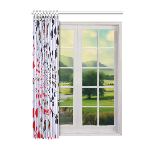 Casino Poker Royal Flush Droste Spiral Window Curtain 52" x 72"(One Piece)