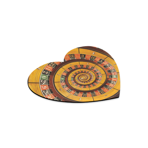 Casino Roulette Wheel  Droste Spiral Heart-shaped Mousepad