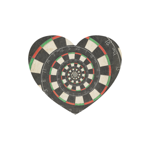 Dart Board Droste Spiral Heart-shaped Mousepad
