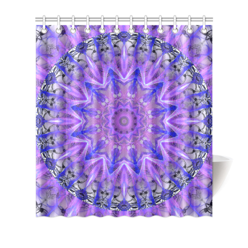 Abstract Plum Ice Crystal Palace Lattice Lace Shower Curtain 66"x72"