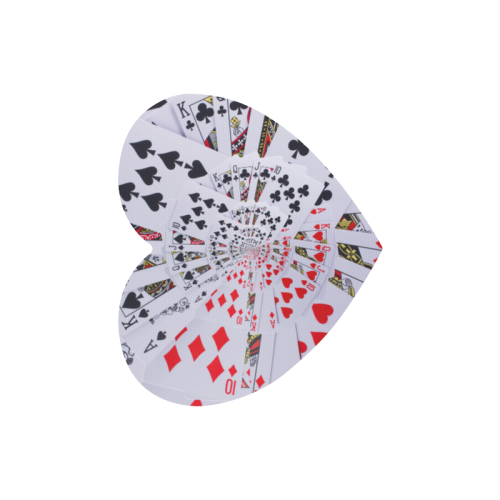 Casino Poker Royal Flush Droste Spiral Heart-shaped Mousepad