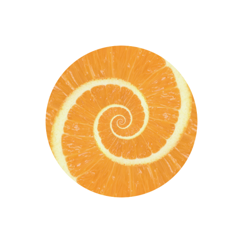 Citrus Orange Droste Spiral Round Mousepad