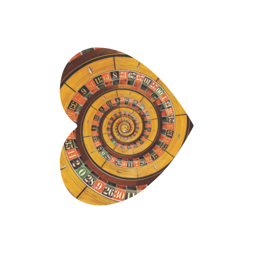 Casino Roulette Wheel  Droste Spiral Heart-shaped Mousepad