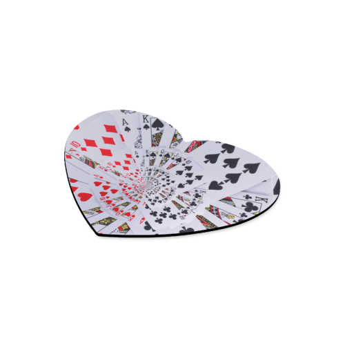 Casino Poker Royal Flush Droste Spiral Heart-shaped Mousepad