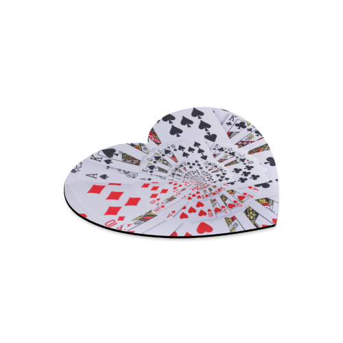 Casino Poker Royal Flush Droste Spiral Heart-shaped Mousepad