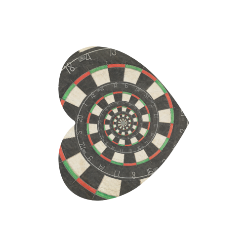 Dart Board Droste Spiral Heart-shaped Mousepad