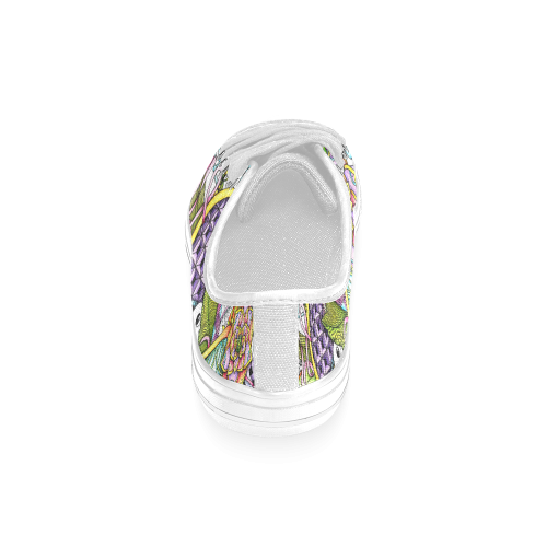 Summer flower design abstract drawing with patterns Women's Classic Canvas Shoes (Model 018)