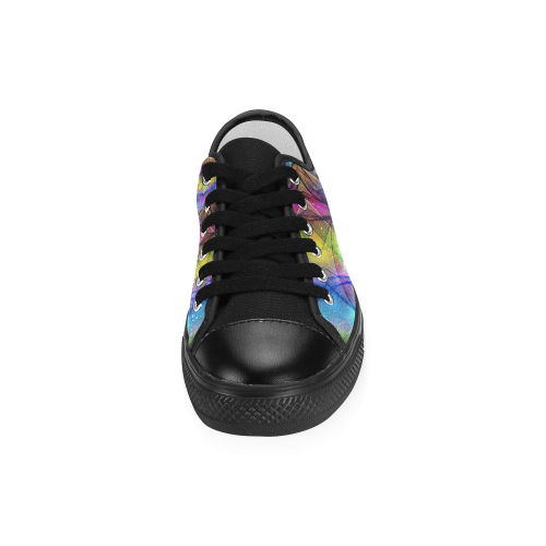 Rainbow colors mandala Women's Classic Canvas Shoes (Model 018)