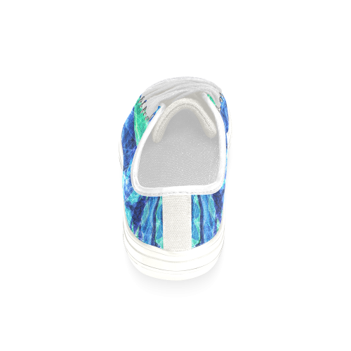 Blue sea jewel mandala abstract art Women's Classic Canvas Shoes (Model 018)