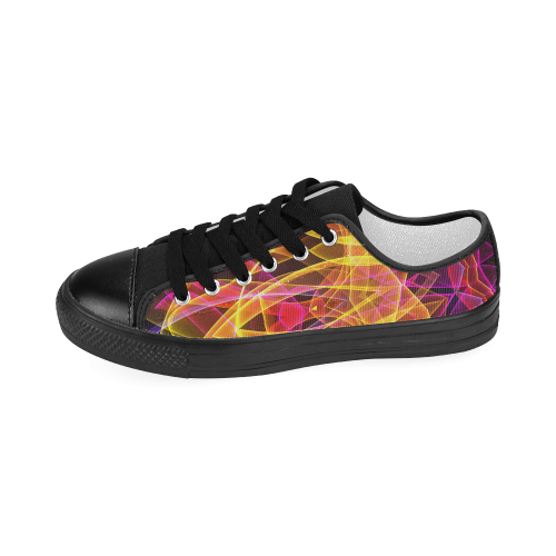 pink purple yellow gemstone dream mandala abstract art Women's Classic Canvas Shoes (Model 018)