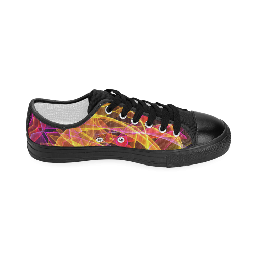 pink purple yellow gemstone dream mandala abstract art Women's Classic Canvas Shoes (Model 018)