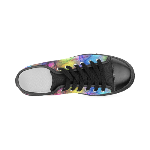 Rainbow colors mandala Women's Classic Canvas Shoes (Model 018)