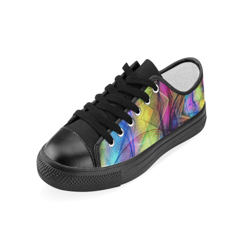 Rainbow colors mandala Women's Classic Canvas Shoes (Model 018)