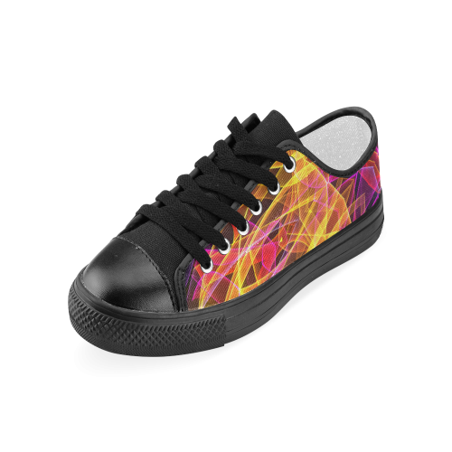 pink purple yellow gemstone dream mandala abstract art Women's Classic Canvas Shoes (Model 018)